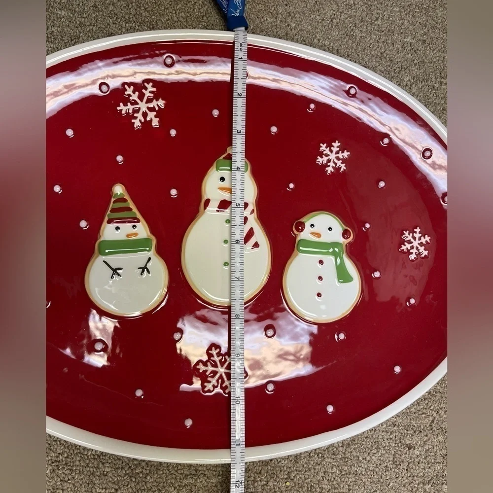 RETIRED Hallmark: Christmas Holiday Snowman Serving Platter